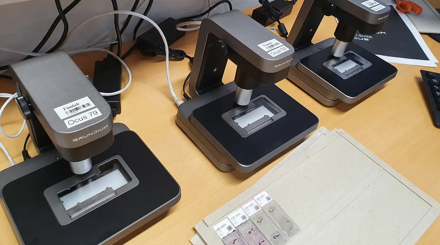 Fimlab's three Ocus scanners at work for their frozen section process